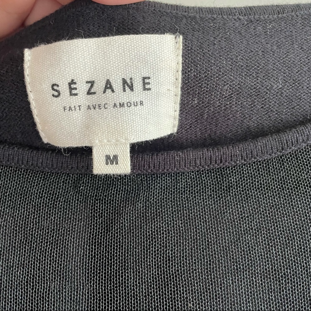 Sezane Tia Wool Blend Black Bodysuit Size Medium - Picture 7 of 10